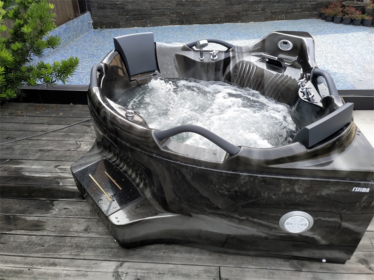 1500 Freestanding Corner Soaking Tub Luxury 2 Person Hydromassage Bathtub