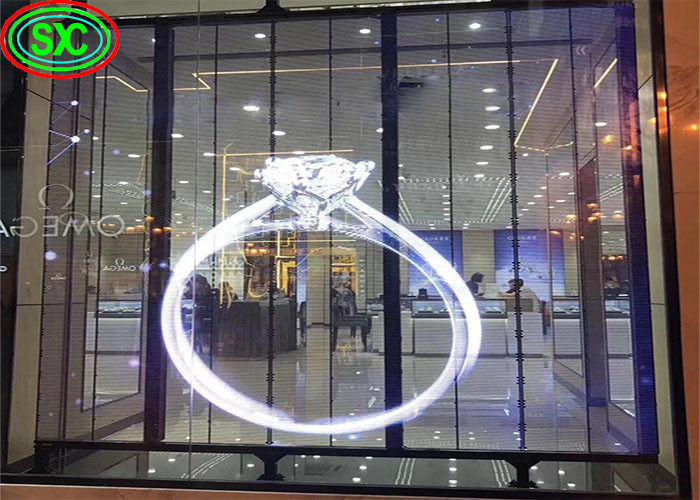 Transparent Screen HD HQ 1R1G1B 4.81mm LED Screen Digital Signage Bracket