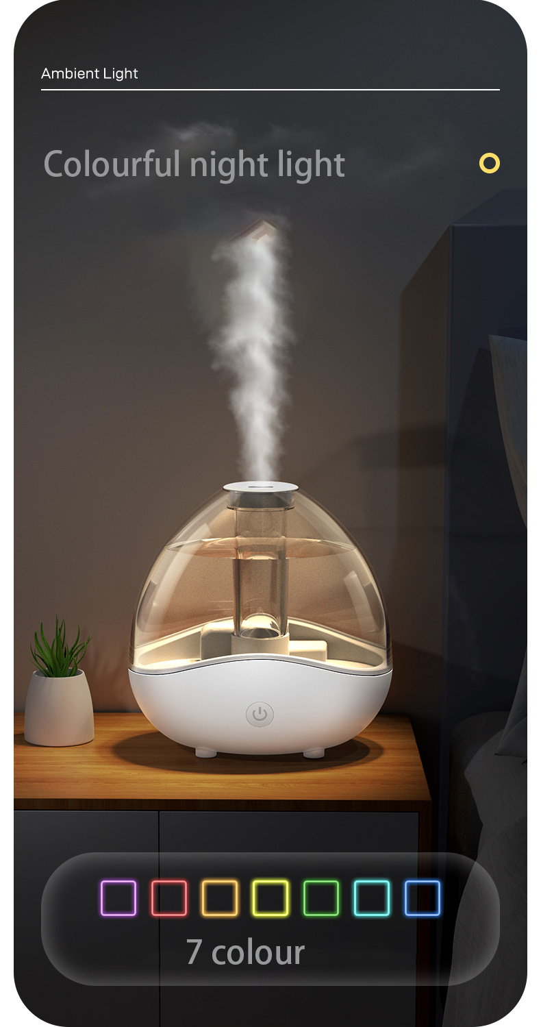 HOMEFISH Ultrasonic Cool Mist Atomization Humidifier 150mL/H-250mL/H