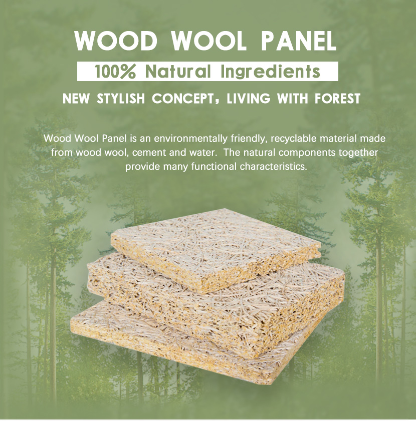 Professional ECO- Friendly KTV Decorate Fiber Cement wood wool wall panels For Building Noiseproof