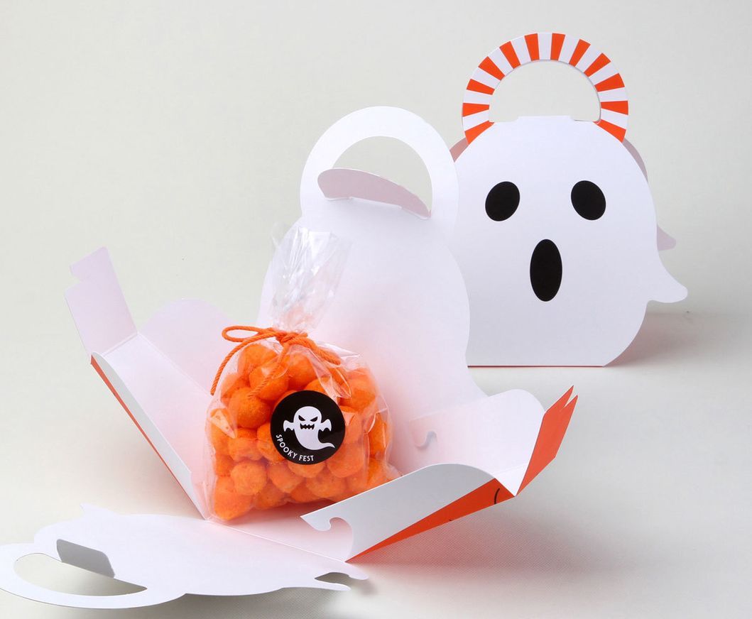 Affordable Price Halloween Christmas Pumpkin Gift Packaging White Paper Candy Box for Festival