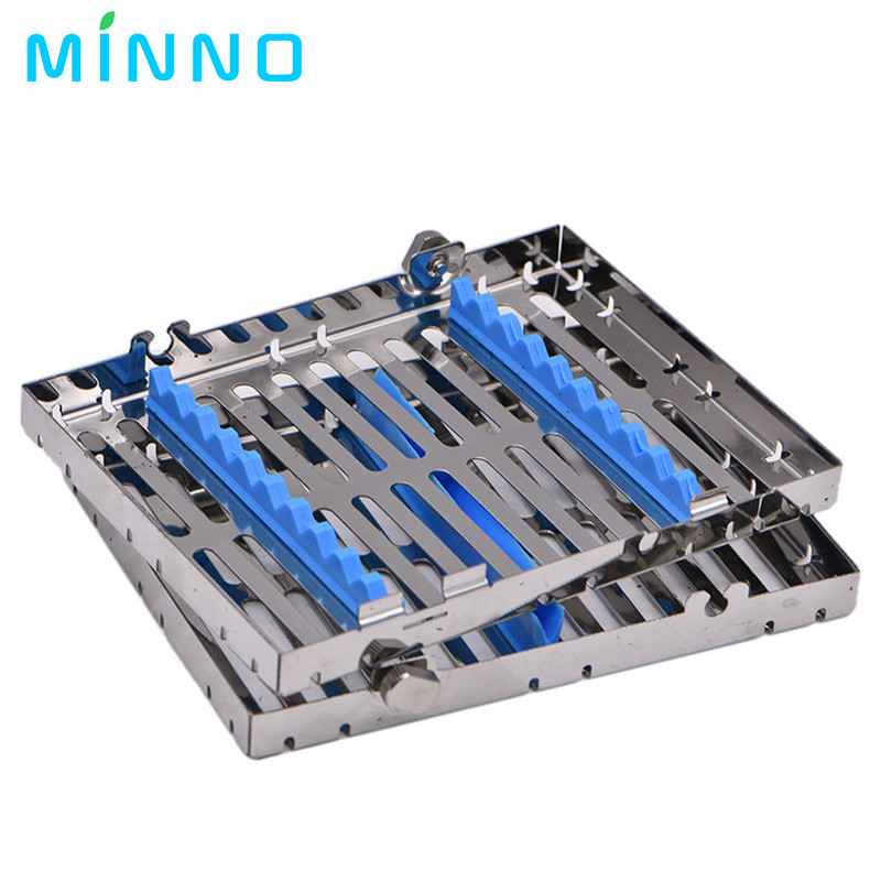 Dental Autoclavable Surgical Sterilization Box Stainless Steel Sterilization Rack Surgical Autoclavable Sterilization Box Dental Cassette File Burs