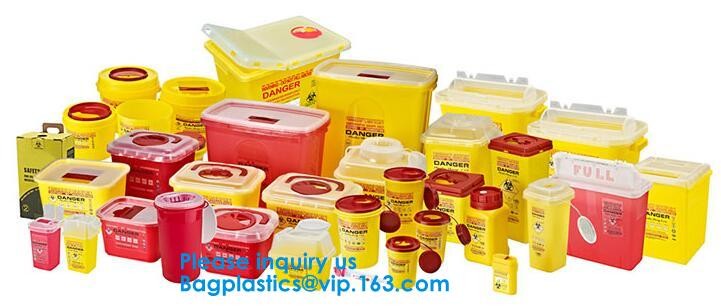 Biohazard Plastic Sharps Container,Hospital Biohazard Medical Needle Disposable Plastic Safety Sharps Container