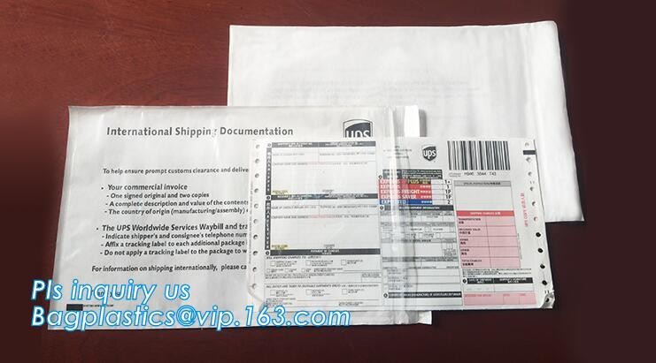 Clear Adhesive Back, Packing List / Shipping Label Envelope Pouches, seal envelope courier bag express custom mailing ba
