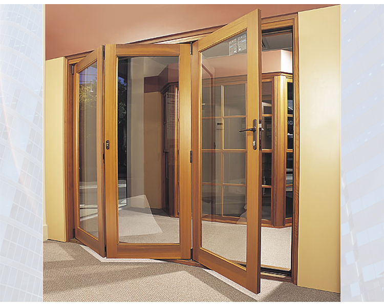 Curved Glass Wooden Fold Door Bifold Custom Interior Plexiglass Door