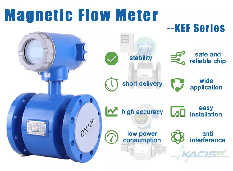 KEF Small Diameter Electromagnetic Flow Meter Intelligent 4ma Sea Water Hydrochloric Acid