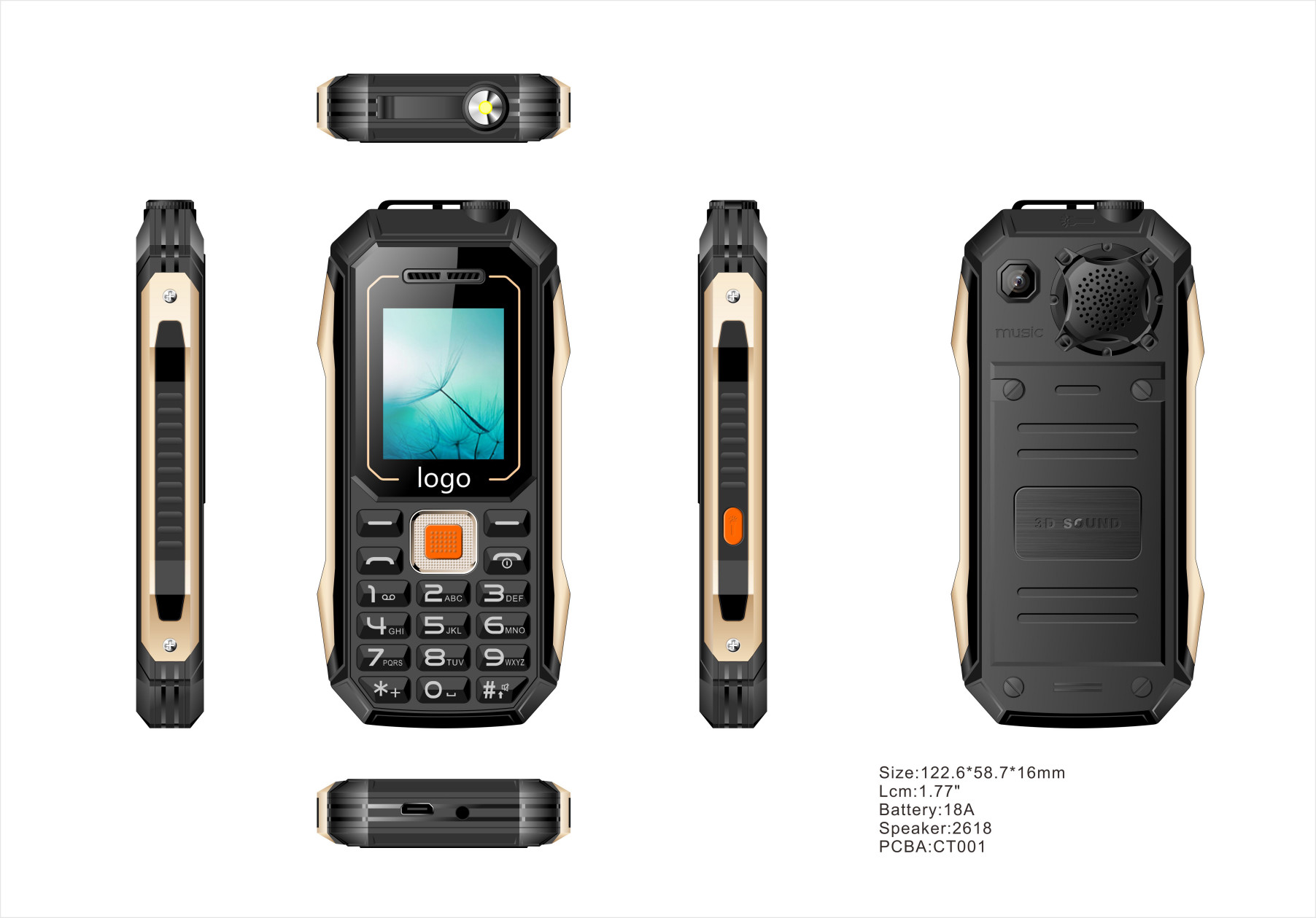 Very Good Price kt200 Phone Rugged Style 1.77inch Cell Mobile Phone Factory Oem Brand