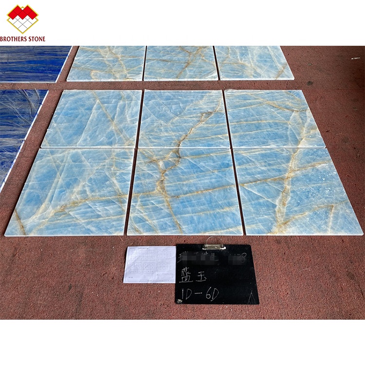 Beautiful Backlit Blue Crystal Onyx Slab Perfect for Modern Home and Hotel Decoration