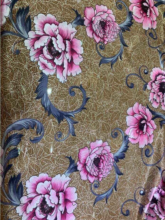 Stretch 80g/M2 Knitted Mattress Fabric Allergy Resistant With Peony Pattern