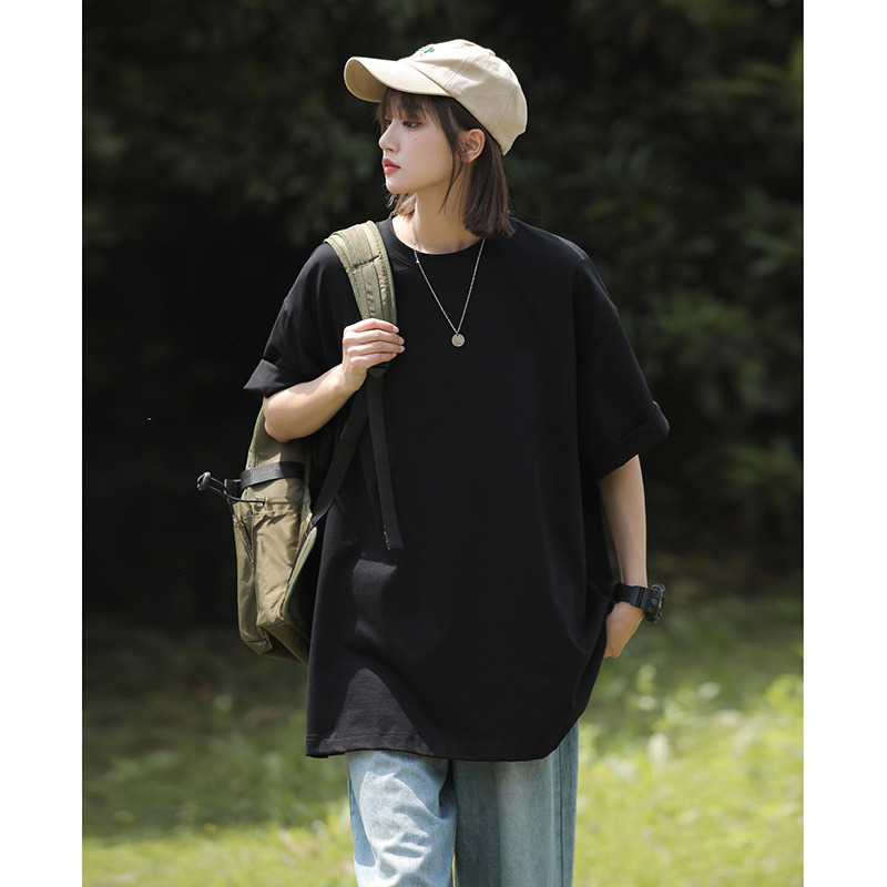 Wholesale Custom Heavyweight 250GSM Drop Shoulder Blank Oversize-T Shirt Street 100%Cotton Women&prime;s Acid Washed Vintage T Shirt