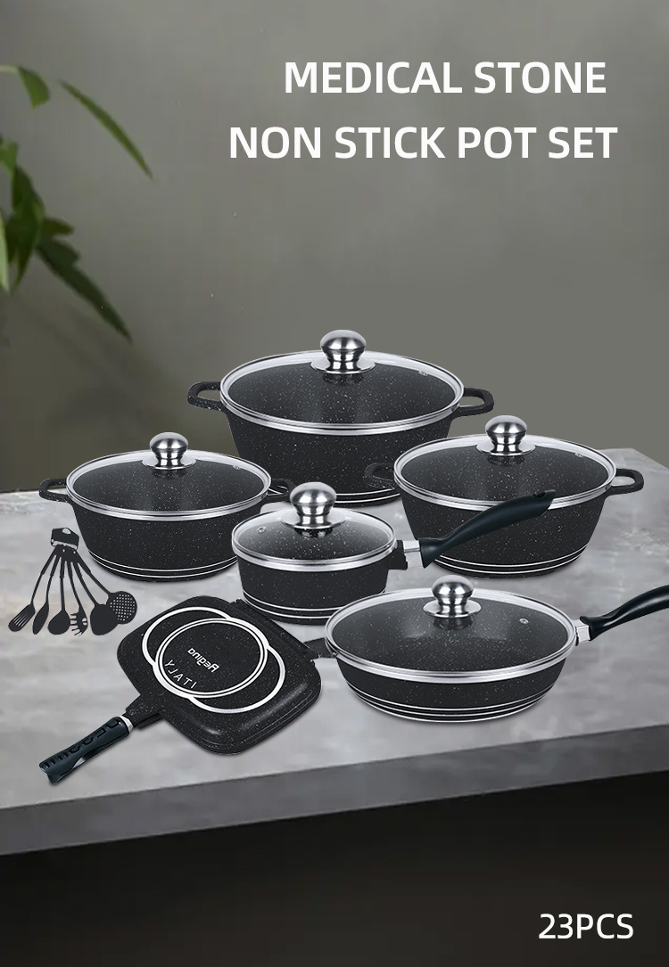 Hot Selling Multicolor pans and pots Kitchen Cooking Pot Sets Aluminum Non-Stick Cookware Pot Sets