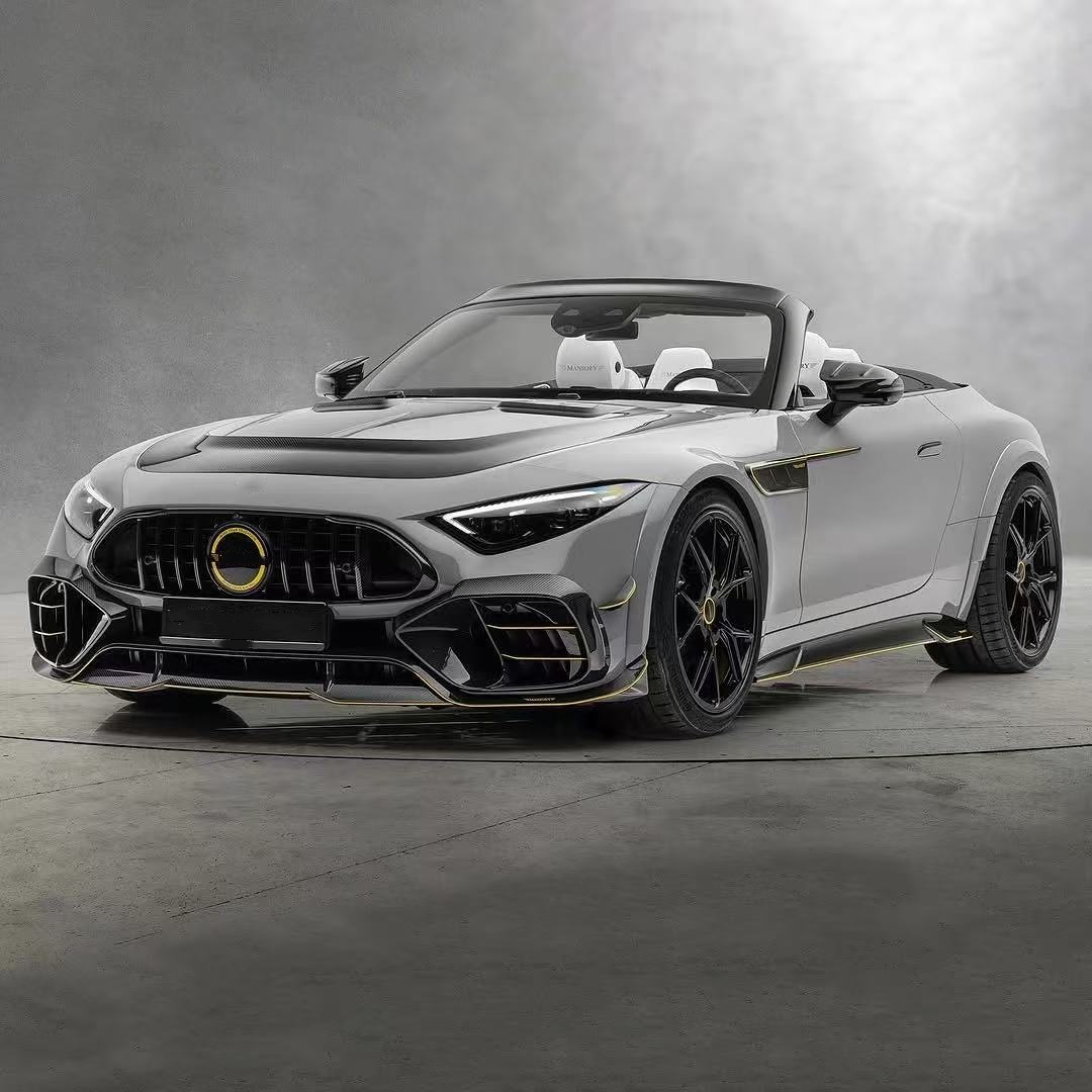 for Mercedes SL63 Carbon Fiber Body Kit SL63 Upgraded MSY style carbon fiber front lip diffuser Spoiler widebody kit