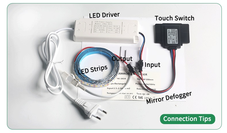 Bathroom Vanities Mirrors Touch Sensor Switch with bracket and Sensing Range of 1-6mm