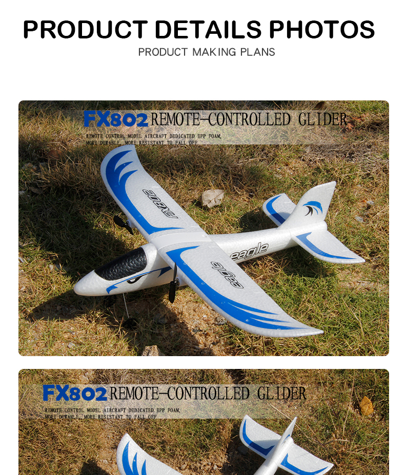 Super Glider Fx802 2.4g 2ch Epp Foam Remote Controlled Glider Model Ready-to-Go for Intermediate Operator Skill Level