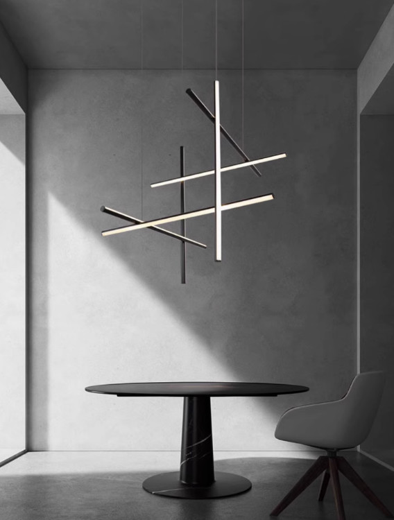 Light luxury simple gold led project chandelier designer model room cafe restaurant chandelier
