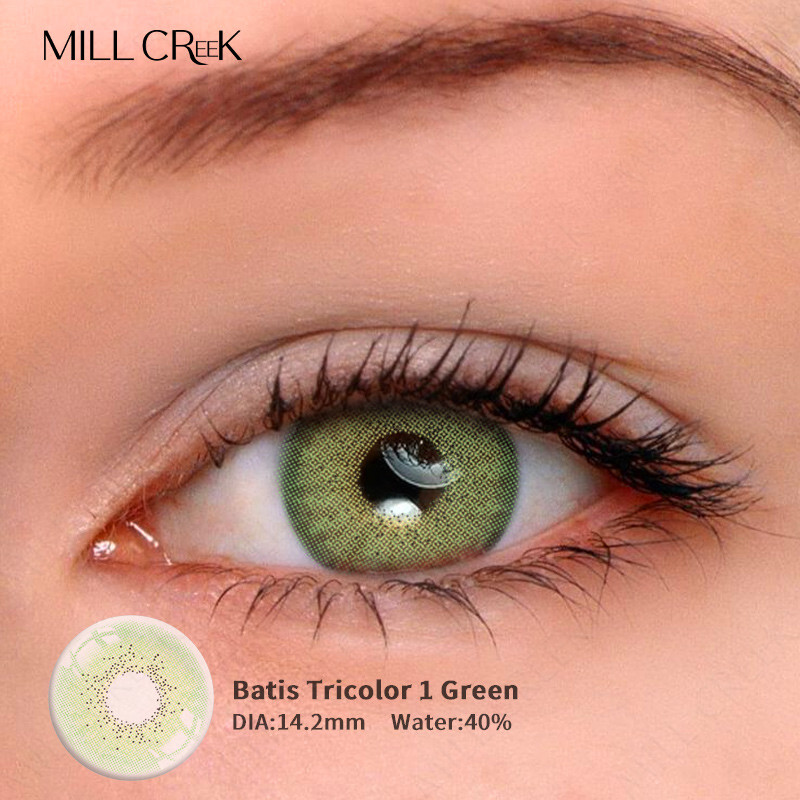 KSSEYE Most Natural Colored Icy Green Tinted Contact Lenses Yearly 14.2mm