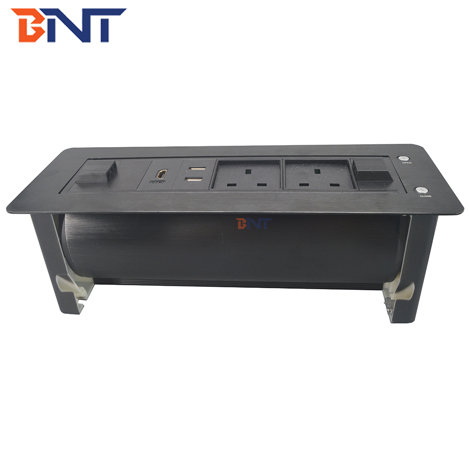 With phone charger hidden into table media power data table top socket outlet