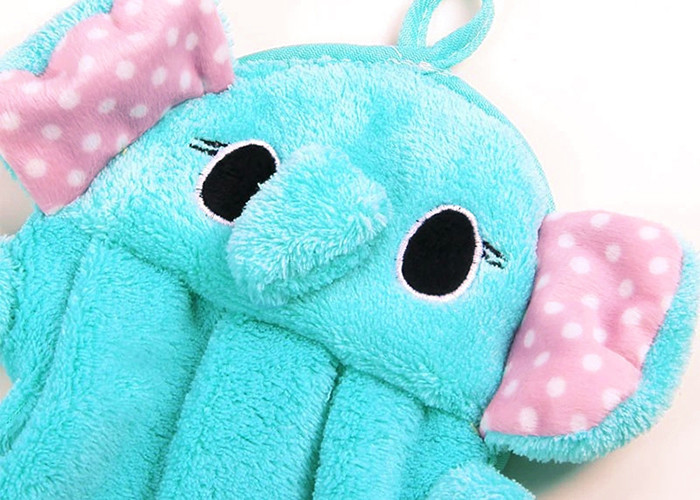 Cute cartoon kitchen super absorbent hanging towel non-hairing thick coral fleece towel