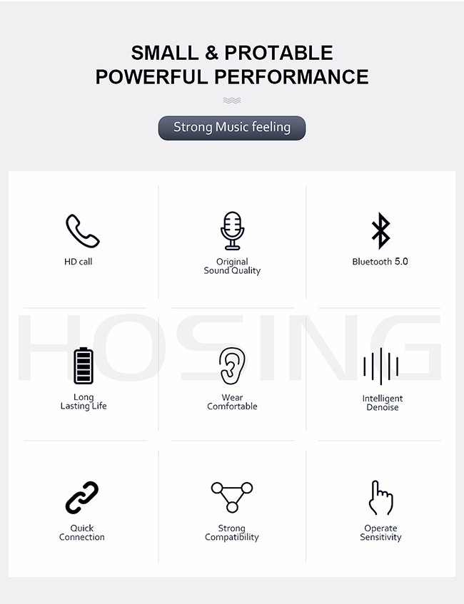 ABS TWS R6 Waterpfoof IP4 Bluetooth Earbuds Without Wire