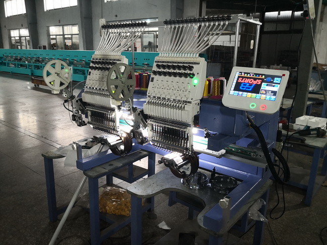 15 Needles Two Head 3D Hat Embroidery Machine Emb. Area 500 X 450mm