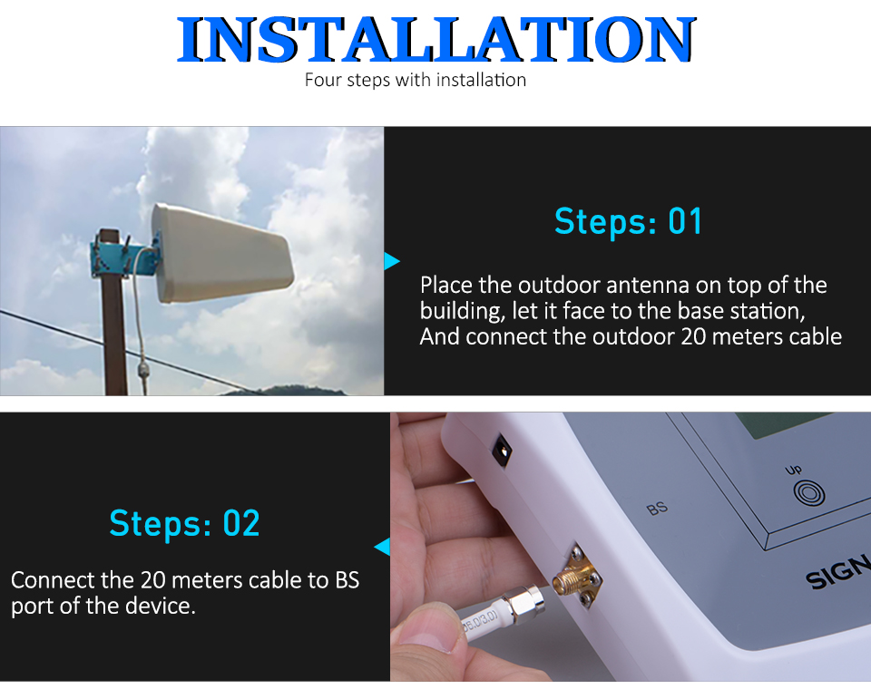900MHz 2100MHz Cellular Signal Booster Indoor Outdoor Antenna