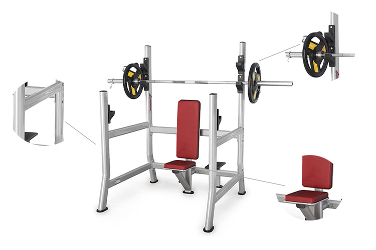 Professional Gym Rack And Bench , Vertical Chest Press Weight Lifting Equipment