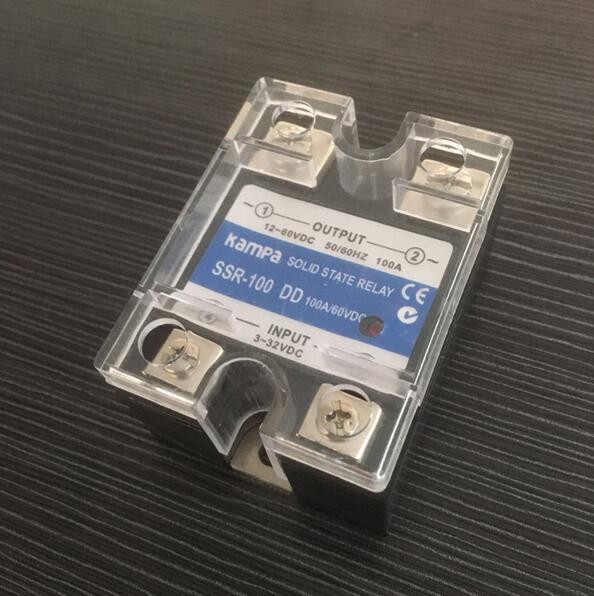 DC to DC Single Phase SSR Input 3-32VDC Control Output 12-60VDC 100A Black Color Solid State Relay(SSR-100DD)