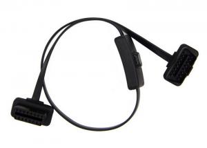 Buy cheap OBD2 OBDII J1962 Right Angle Male to Female Extension Flat Cable with Switch product