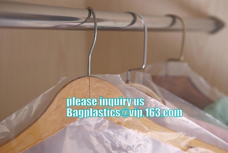 garment packaging bag cover dry clean poly garment bag rolls,laundry dry cleaning garment bag,Clear Polythene 21x4x54'',