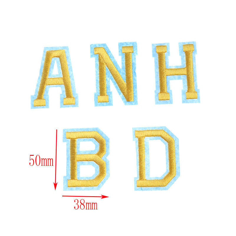 Alphabet Embroidered Letter Patches 2 In 1 Sticker Iron On Self Adhesive Badges