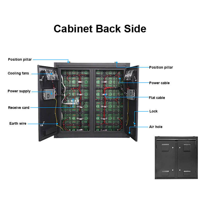 P3 P4 P5 P6 Outdoor Fixed LED Display LED Screen Waterproof Cabinet IP65 960x960mm