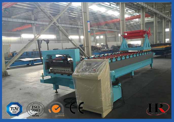 PLC Controller Roof Panel Roll Forming Machine With Manual Passive Decoiler 5.5KW
