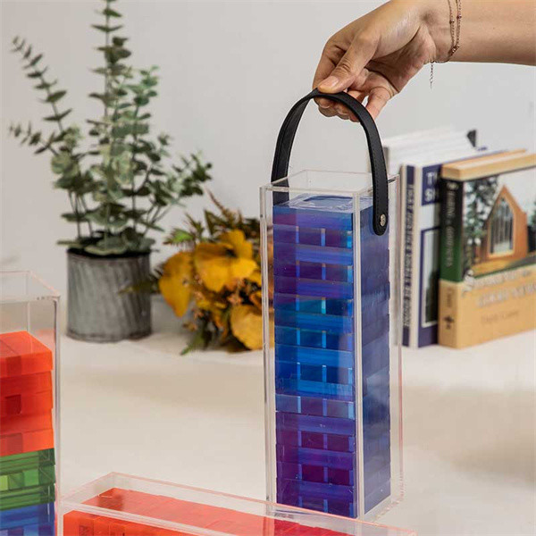 Portable Monogram Crafts Acrylic Tumbling Tower Blocks Game