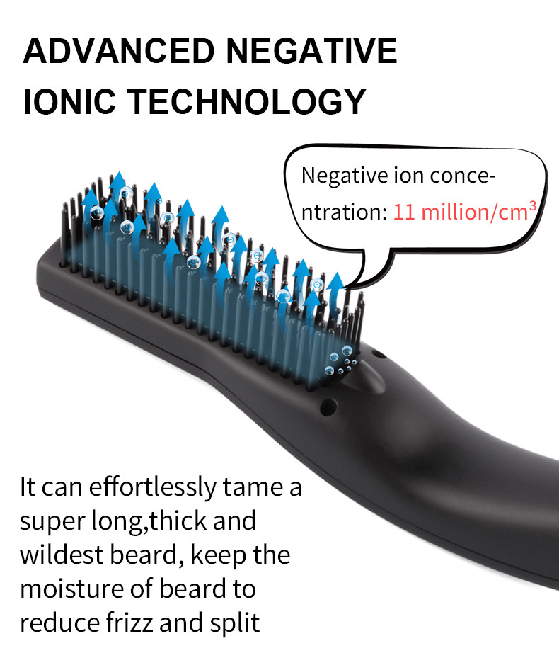 Portable 81.5x18mm 30W Beard Straightener Heat Brush