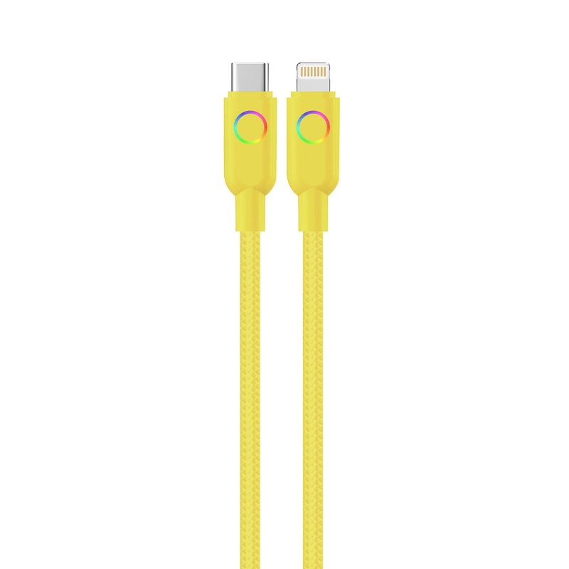 Braided RGB Light Phone Charging Cable 1m & 2m Sizes Customized