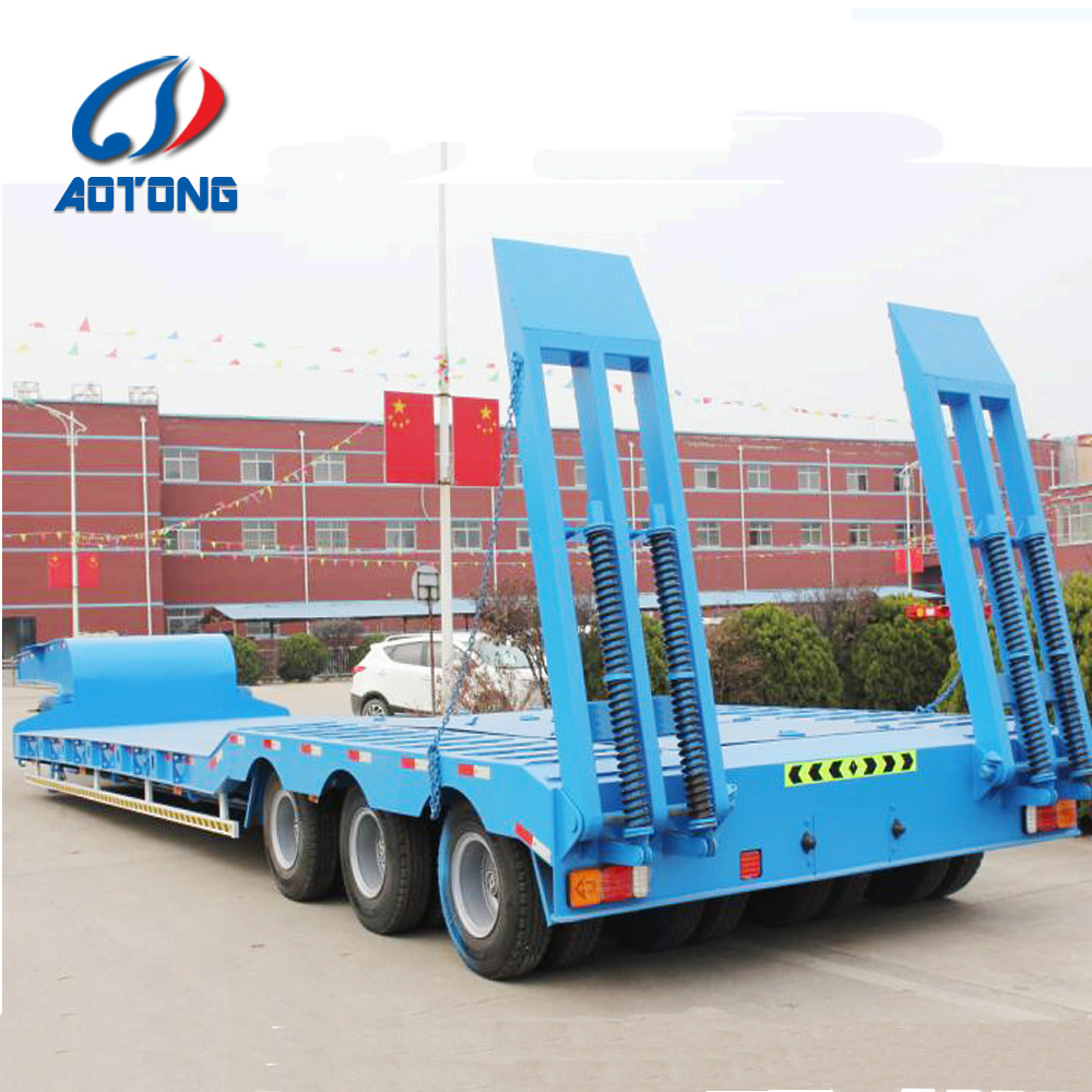 2 Axle 28 Tons Lowbed Lowboy Truck Trailer Semi Trailer for Heavy Equipment Transport