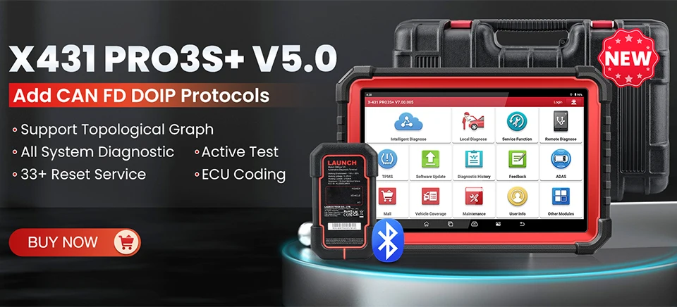LAUNCH X431 CRP919E / BT Car Diagnostic Tool Automotive OBD OBD2 Scanner Active Test ECU Coding CANFD DOIP 31+ Reset Cod