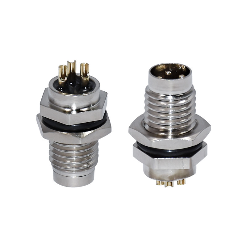 IP67 Male Straight Waterproof M8 Solder Connector Socket Panel Mount From M8 3 Pins