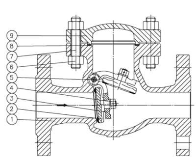 Din Swing Check Valve Drawing