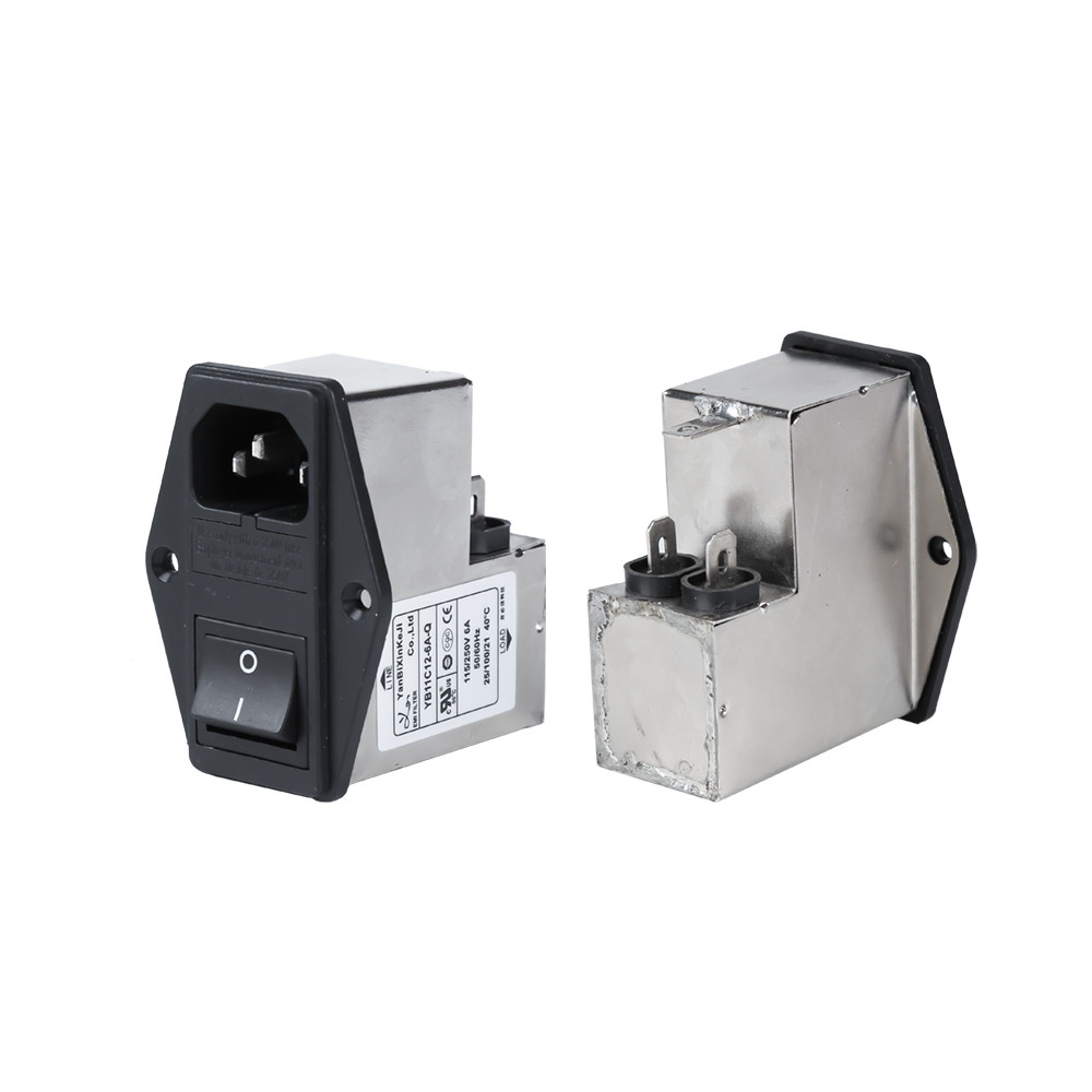 IEC 60529 Power Entry Module Filter EMI Noise Filter With Socket Switch And Fuse