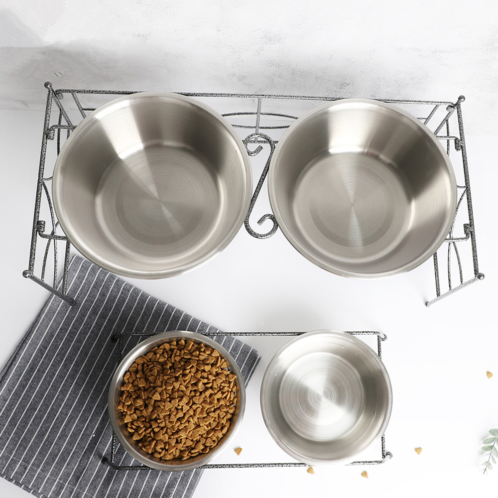 Dogs Stainless Steel Iron 1000ml Metal Pet Bowls