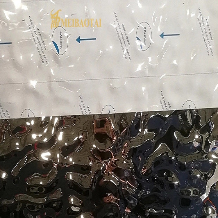 EN Water Ripple Steel Sheet , 201 Decorative Stainless Steel Panels 1m Width