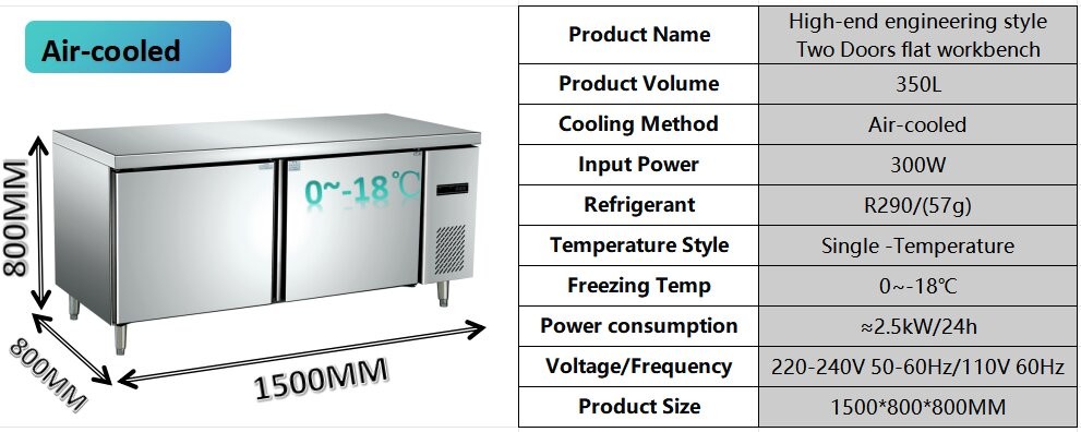 240V 60Hz 2 Door Upright Commercial Freezer Low Noise With High Efficiency