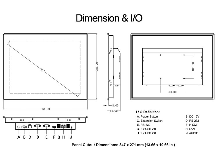 15" Sunlight Readable Capacitive Android Touch Panel PC For Industrial Automation