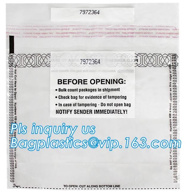 Security plastic bag with adhesive tape for cash, plastic money bag, Security Money Cash Bag For Airport/Bank and police