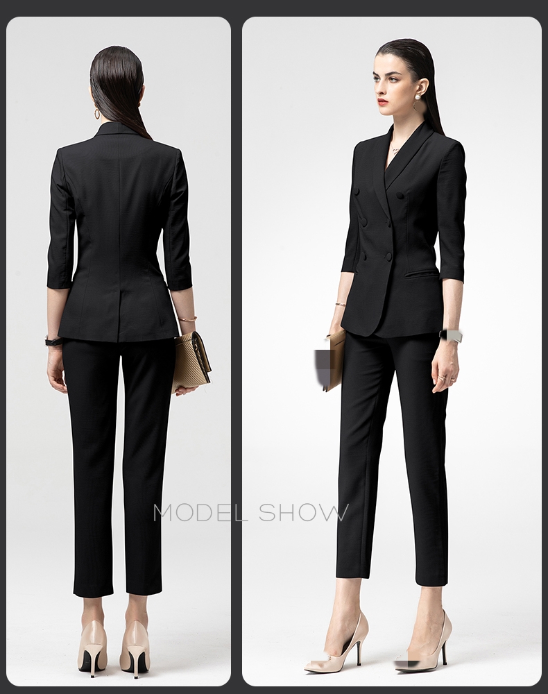 Fashion Custom Cotton Double Breasted Suit Clothing Pants for Women Ladies Office Suits