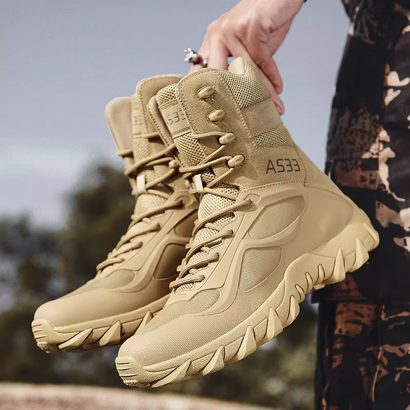 Sand Suede Wear Resistant Hiking Boots Breathable Jungle Desert Boots
