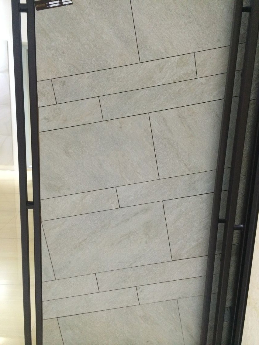 Light Grey Ceramic Kitchen Floor Tile , Rustic Kitchen Floor Tiles 300*300