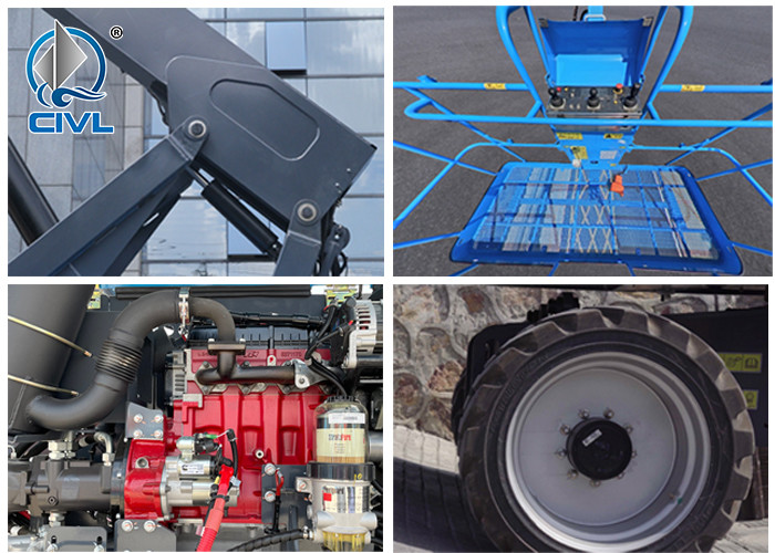 20m Long Arm Bucket Truck Straight Arm Aerial Work Platform Telescopic Boom 4WD