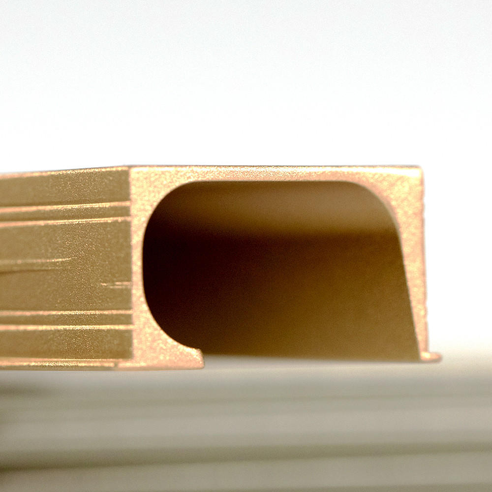Kitchen Cupboard Anodized Gold Aluminum Furniture Hidden Handles G Shaped 447mm